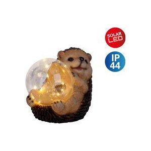 näve Ledsolarlamp Egel leuke egel met verlichte bol in bruin/beige, warmwit licht (1 stuk)