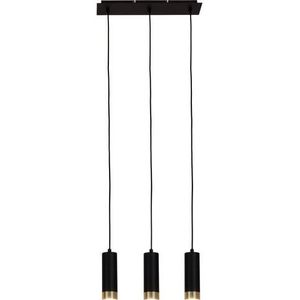 Näve Hanglamp Fridu, zwart, 3-lamps, lineair