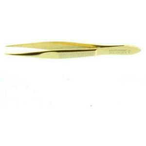 Malteser Pincet 8cm verguld spits 424-G 1st