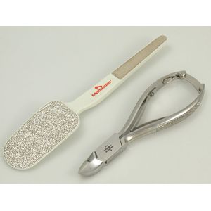 Malteser - Pedicuretang 14 cm en Rasp 19,5 cm - Nikkel - Voor Voetverzorging
