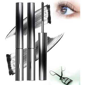 Lijieyou Krullende Mascara Met Metalen Wand - Volledig En Zacht, Waterbestendig, 2 Stuks Zwart