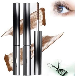 Lijieyou Krullende Mascara Met Metalen Wand - Volledig En Zacht, Waterproof, 2 Stuks Bruin