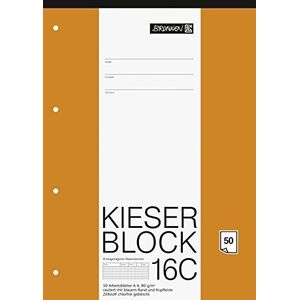 Brunnen 1042926 Kieser Block liniatuur 23 (A4, 50 vellen, ruiten 80 g/m², geperforeerd)