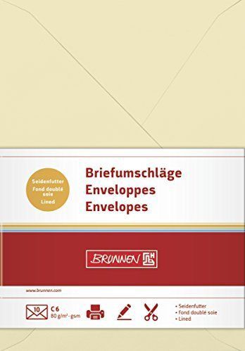 Briefumschl&#228;ge C6 Seidenfutter 80g qm chamois VE=10 St&#252;ck