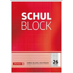 10 x Brunnen Schulblock A4 kariert Lineatur 26 4-fach gelocht 50 Blatt