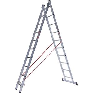 Euroline 2-delige Rechte Ladder - 2x10 sporten