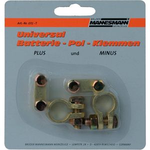 Brüder Mannesmann - Accupoolklemmen Set - Rood - Geschikt voor Alle Gangbare Accu's