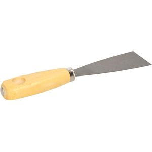 Plamuurmes - werkbreedte 50 mm - conisch geslepen staal - houten greep