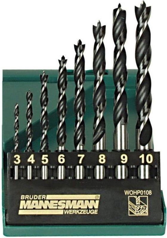 Mannesmann - 8-delige Set Houtboren - Professionele Kwaliteit - Chroomstaal