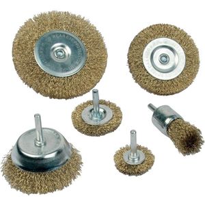 Brüder Mannesmann - Staaldraad Borstelset - 6 Delig - Messing