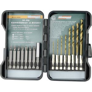 Brüder Mannesmann M54325 TiN 16 dele Bor- og bit-sortiment