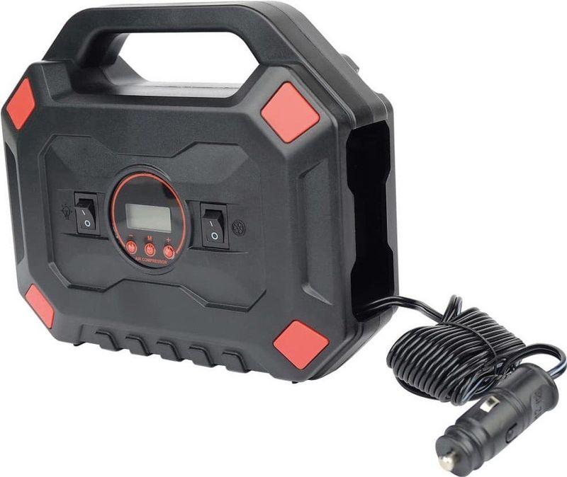 Brüder Mannesmann - Compressor - Zwart/Rood - Kunststof - 12 V