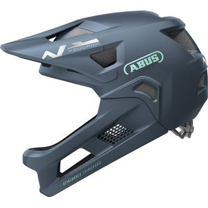 ABUS MTB YouDrop FF-helm - Fullface helm voor kinderen en jongeren - voor instappen in de mountainbike - met afneembare kinriem - blauw, S