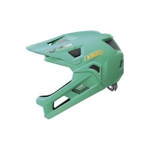 ABUS MTB-helm YouDrop FF - Fullface helm voor kinderen en tieners - voor toegang tot mountainbikesporten - met afneembare kinbescherming - lichtgroen, maat S