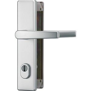 ABUS Deur-veiligheidsbeslag HLZS814 F1 aluminium met cilinderbescherming en dubbelzijdige drukknop vierkant 20736
