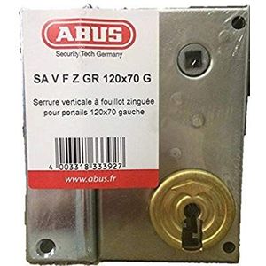Abus FF0960122A V F Z GR D Wandslot, met verticale handgreep en sluitsleutel, voor opening buiten rechts, 120 x 70 cm, gepoedercoat en verzinkte componenten, 0026313, zilver