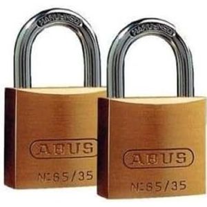 Abus 35124 65/35 2 hangslot, messing, 35 mm, 0027425, goudkleurig 35