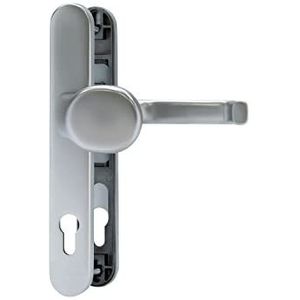 ABUS Deurbeslag SRG92N - voor huisdeuren - met deurklink binnen en deurknop buiten - voor deuren met smal frame - roestvrijstalen look
