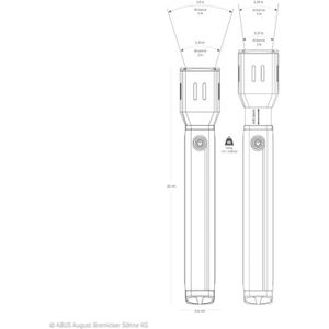 ABUS LED zaklamp TL-525-500 lumen/dimbaar - met 200 m bereik & rood licht - extra grote lichtbundel in de buurt - voor outdoor, wandelen, kamperen