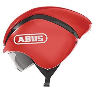 ABUS GameChanger TT Tijdelijke rijhelm, aerodynamische fietshelm met optimale ventilatie-eigenschappen voor dames en heren, rood, maat M