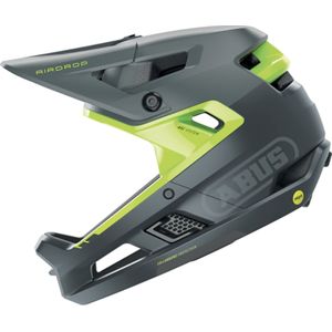 ABUS Fullface-helm MTB - AirDrop MIPS - Downhill, Freeride & Enduro - in grootte verstelbaar en top ventilatie - voor volwassenen, grijs, maat L/XL