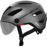 ABUS Pedelec 2.0 ACE Stadshelm - Hoogwaardige E-Bike helm met Achterlicht en Vizier voor Stadsverkeer - Voor Dames en Heren - Zilver, Maat S