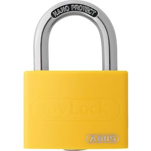 ABUS Zylindervorhangschloss T65AL/40 gelb Lock-Tag Schlossk.-B.43mm Alu.versch.-schl. - 80284 3