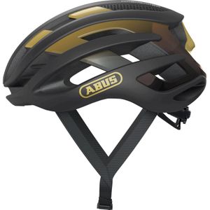 ABUS AirBreaker Premium fietshelm voor dames en heren, zwart/goud, M