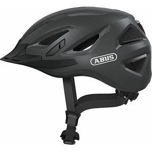 ABUS HUD-Y ACE cityhelm - stijlvolle fietshelm met vizier en magnetisch, oplaadbaar LED-achterlicht - voor mannen en vrouwen - groen, maat M