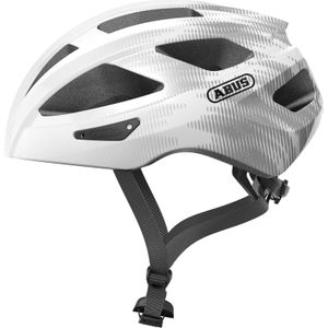 ABUS Macator Racefiets Helm - Sportieve Fietshelm voor Beginners - Voor Dames en Heren - Wit, Maat M​