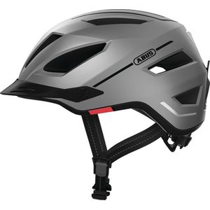 ABUS Pedelec 2.0 cityhelm - fietshelm met achterlicht en regenkap - voor stadsverkeer - voor mannen en vrouwen - donkergrijs, maat M