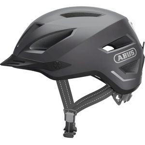 ABUS Pedelec 2.0 cityhelm - fietshelm met achterlicht en regenkap - voor stadsverkeer - voor mannen en vrouwen - donkergrijs, maat L