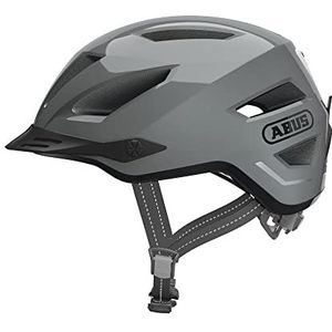 ABUS Pedelec 2.0 cityhelm - fietshelm met achterlicht en regenkap - voor stadsverkeer - voor mannen en vrouwen - grijs, maat S