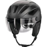 ABUS Pedelec 2.0 ACE cityhelm - fietshelm met achterlicht, vizier, regenkap, oorbescherming - voor dames en heren - donkergrijs, maat S