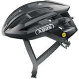 ABUS PowerDome MIPS Racefietshelm, lichte fietshelm met intelligent ventilatiesysteem en schokbescherming, Made in Italy, voor dames en heren, zwart glanzend