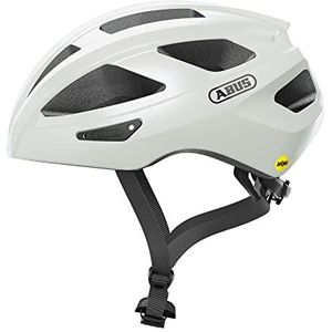 ABUS Macator MIPS Racefietshelm voor beginners met vizier, geschikt voor vlechtdragers, uniseks, wit, maat M, 52-58 cm