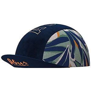 ABUS Race Cap - stijlvolle cyclingpet met zweetband - bescherming tegen zon, insecten en zweet - past onder de racefietshelm - voor mannen en vrouwen - donkerblauw met patroon, maat S