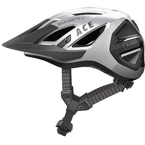 ABUS Urban I 3.0 ACE Fietshelm met led-achterlicht, verlengd scherm en magneetsluiting, voor dames en heren, zilver, maat L