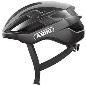 ABUS WingBack racefietshelm - eenvoudige racehelm voor sportief rijden in het dagelijks leven en in de vrije tijd - voor volwassenen en tieners - donkergrijs, maat M