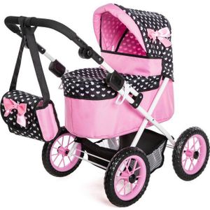 Bayer Design - Poppenwagen Trendy in zwart, wit/roze