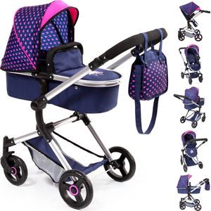 Bayer Combi-poppenwagen Grande, blauw/pink (set) online bij