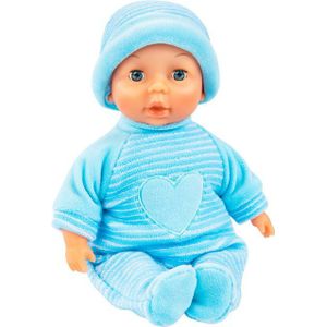 Bayer Design 92802AU eerste pop, knuffelpop, beweegbare ogen, zacht lichaam, blauw, 28 cm