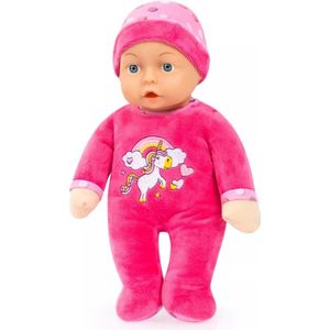 Bayer Mijn Eerste Babypop Donker Roze met Eenhoorn 30 cm