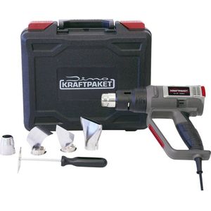 Dino KRAFTPAKET 130221 DIGITAAL DISPLAY  2000W 50-650°C Heteluchtpistool Incl. tas, Incl. accessoires, Incl. blaasopzetstuk 2000 W