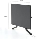 Sieger Vivodur klaptafel 140x90x73cm , Grijs - Antraciet ,  Gecoat Metaal  , 140x90cm