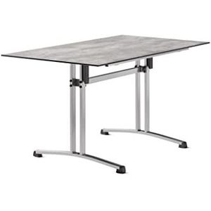 SIEGER Gastro-tafel met kolomklapframe en polytec®-plaat, frame grafiet, licht beton