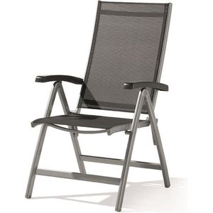 Sieger 945/A-G KT Bodega stoel met meerdere posities, verstelbare rugleuning, aluminium, textiellux, grafiet/grijs, 71 x 62 x 109 cm
