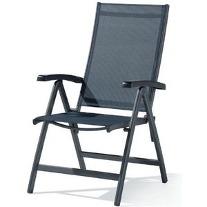 Sieger 945/G-SG KT Bodega stoel met meerdere posities, verstelbare rugleuning, aluminium, textiel, donkergrijs/zilvergrijs, 71 x 62 x 109 cm