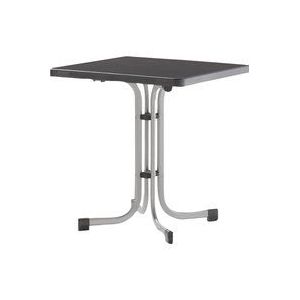 Boulevard-Klapptisch, 70x70 cm, graphit/anthrazit Stahrohrgestell, Mecalit-Pro-Platte