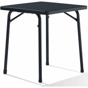 Sieger 211/G tuin-klaptafel met mecalit-Pro-plaat 70 x 70 cm, stalen buisframe ijzergrijs, tafelblad leisteendecoratie, antraciet